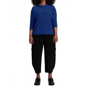 NEW SYMPLI slouch sweatshirt no ties 3/4 sleeve top in navy